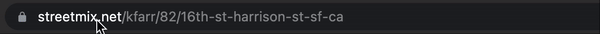 Animated gif screenshot of a user modifying streetmix.net url to streetmix3d.net in a browser URL bar